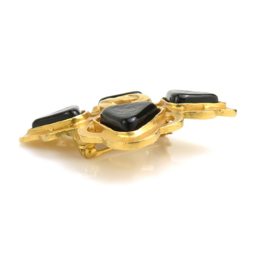 CHANEL Authentic Black Logo Brooch - Picture 2 of 5